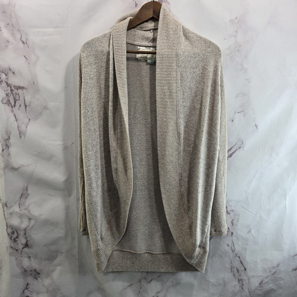 Anthropologie Sweater Womens Small Beige Cardigan Open Front Saturday Sunday
